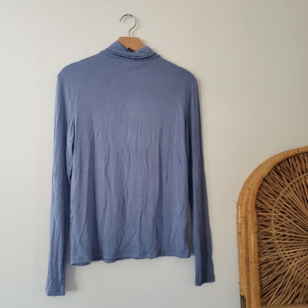 Mango Lenzing Eco-Friendly Turtleneck Top Blue XL